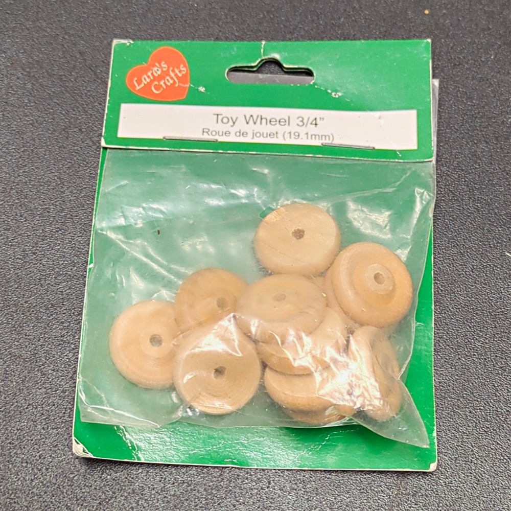 Lara's Crafts Unfinished Wood Toy Wheels 3/4 in 12 Pcs U10179